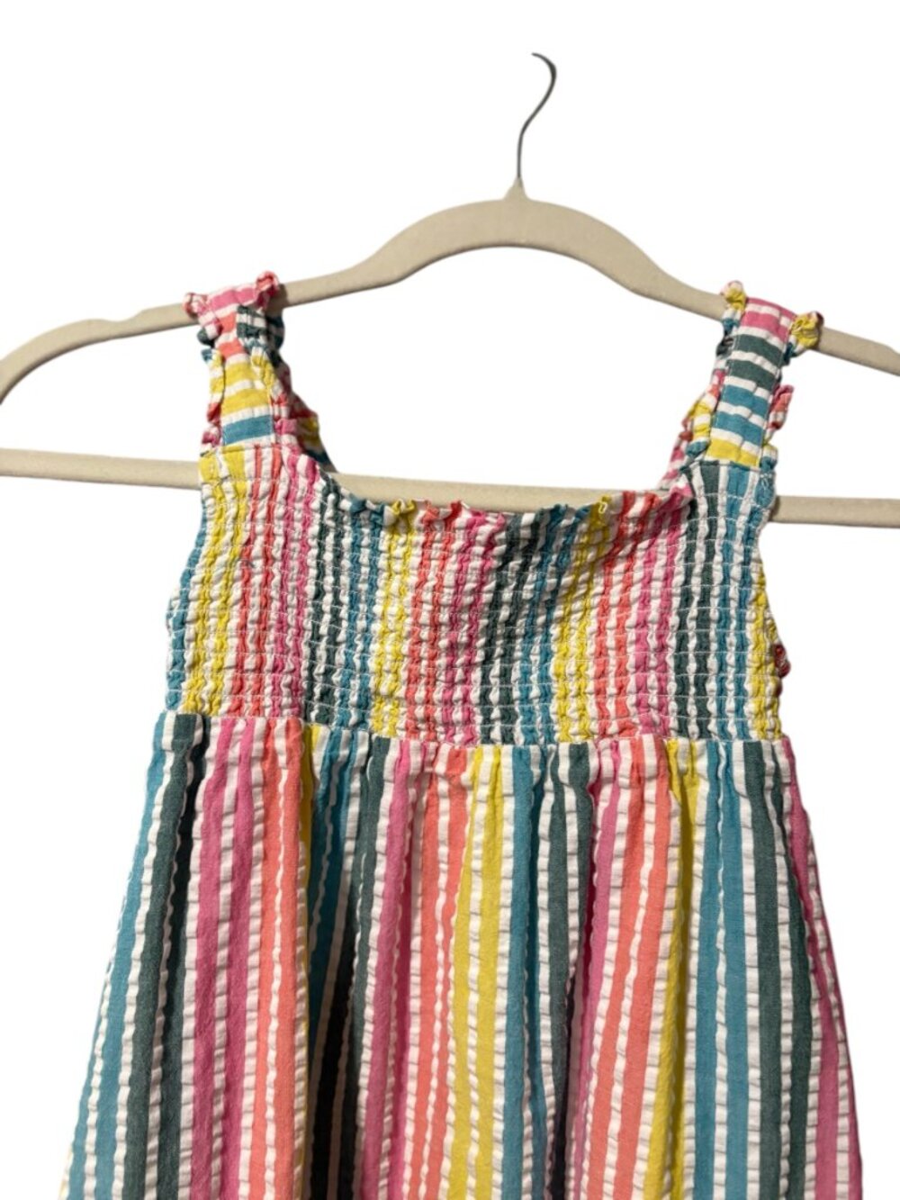 Boden Rainbow Stripe Smocked Sundress - Picture 3 of 5